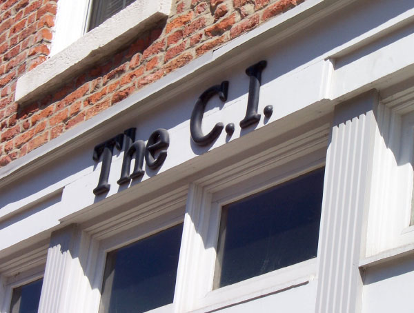 photo of The CI letters above the door